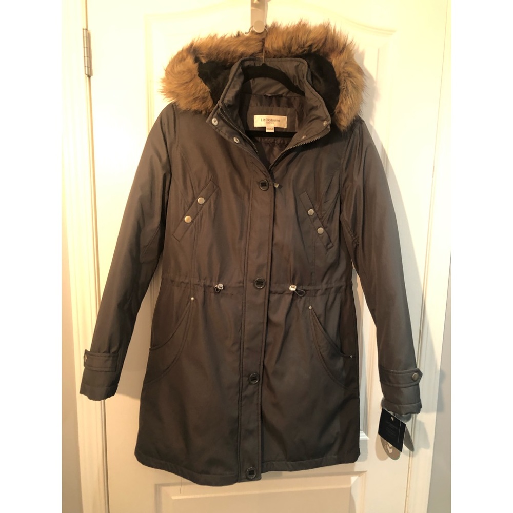 NWT Liz Claiborne Winter Coat Gunmetal Grey